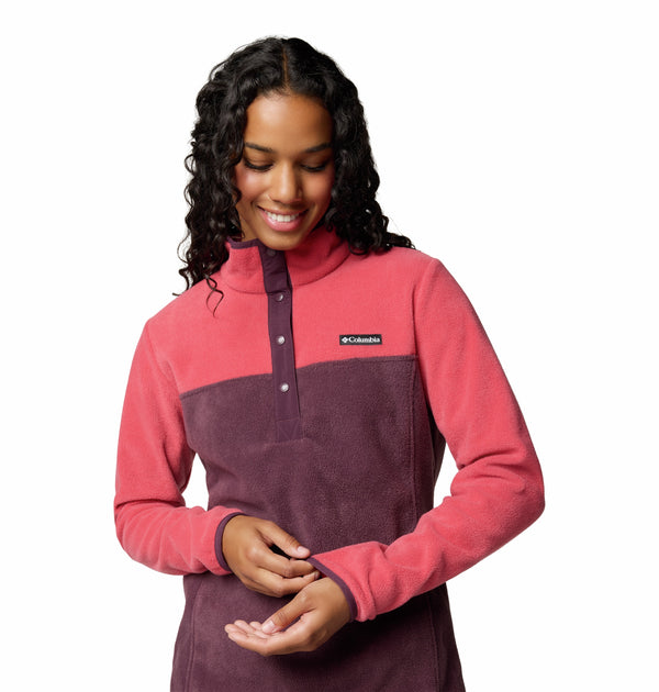 Columbia Ladies Benton Springs 1/2 Snap Pullover Fleece-RED - Borderland Muff