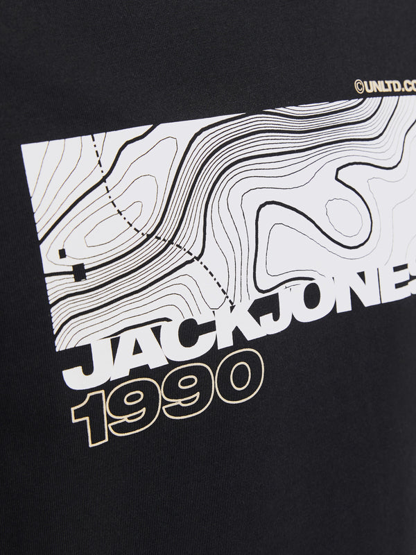 Jack & Jones Art Regular Fit 100% Cotton T-Shirt-BLACK - Borderland Muff