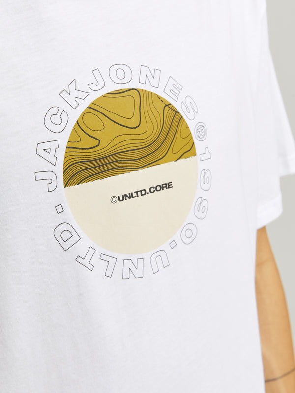 Jack & Jones Art Regular Fit 100% Cotton T-Shirt-WHITE - Borderland Muff