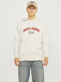 Jack & Jones Mens Bronx Regular Fit Hooded Sweat - WHITE - Borderland Muff