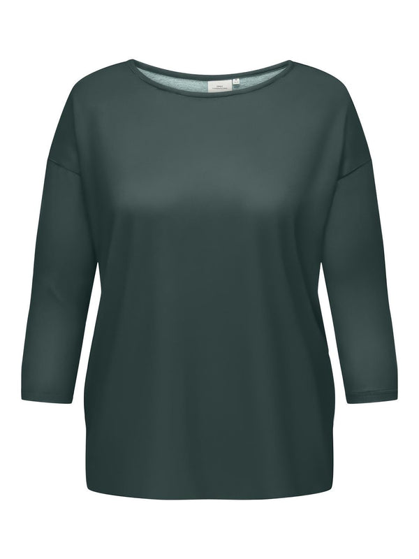 Only Carmakoma Ladies Plus Size Caralba regular Fit 3/4 Top-GREEN - Borderland Muff