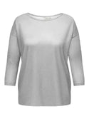 Only Carmakoma Ladies Plus Size Caralba regular Fit 3/4 Top-LT GREY MEL - Borderland Muff