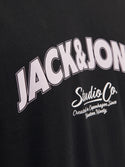 Jack & Jones Mens Relaxed Fit 100% Cotton Bronx T-shirt-BLACK - Borderland Muff