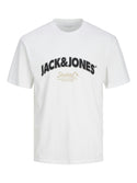 Jack & Jones Mens Relaxed Fit 100% Cotton Bronx T-shirt-BRIGHT WHITE - Borderland Muff