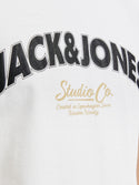 Jack & Jones Mens Relaxed Fit 100% Cotton Bronx T-shirt-BRIGHT WHITE - Borderland Muff