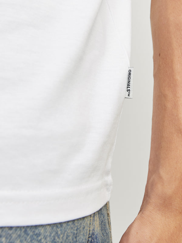 Jack & Jones Mens Relaxed Fit 100% Cotton Bronx T-shirt-BRIGHT WHITE - Borderland Muff