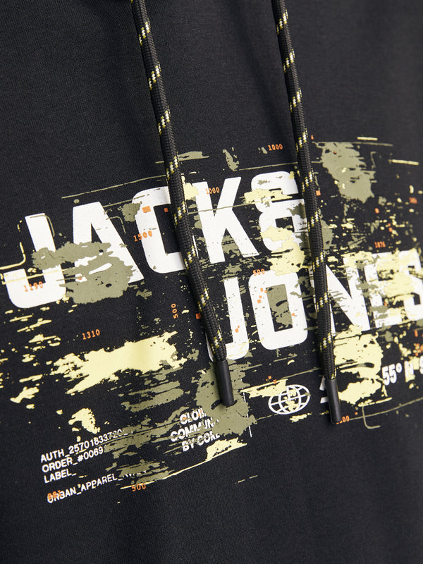 Jack & Jones Mens Regular Fit Outdoor Hoody-BLACK - Borderland Muff