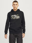 Jack & Jones Mens Regular Fit Outdoor Hoody-BLACK - Borderland Muff