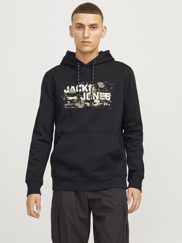 Jack & Jones Mens Regular Fit Outdoor Hoody-BLACK - Borderland Muff