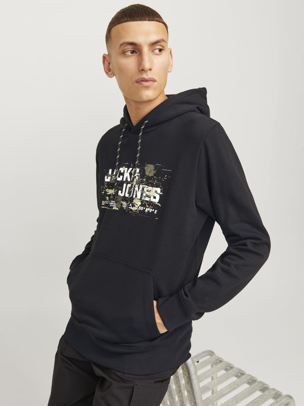 Jack & Jones Mens Regular Fit Outdoor Hoody-BLACK - Borderland Muff