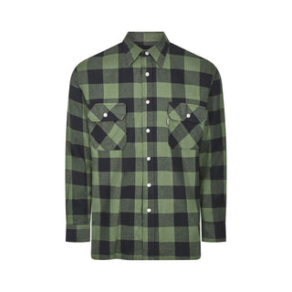 Champion Mens Arran 100% Cotton Yarn Dyed Flannel Check Shirt-GREEN - Borderland Muff
