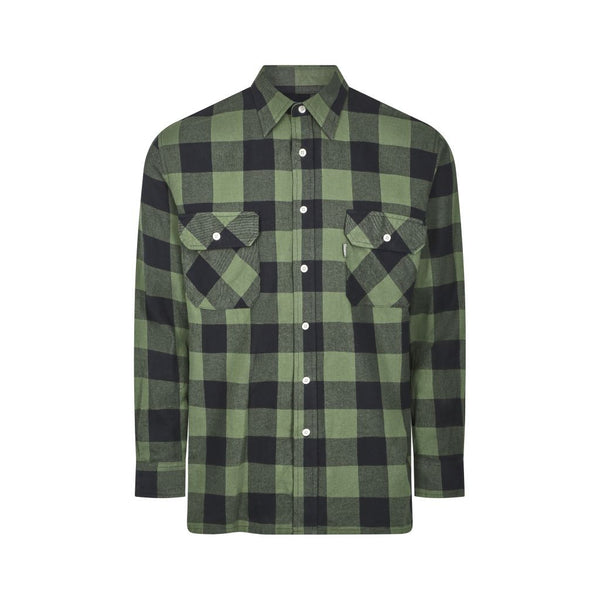Champion Mens Arran 100% Cotton Yarn Dyed Flannel Check Shirt-GREEN - Borderland Muff