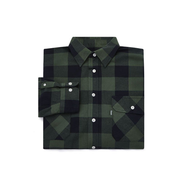 Champion Mens Arran 100% Cotton Yarn Dyed Flannel Check Shirt-GREEN - Borderland Muff