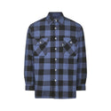 Champion Mens Arran 100% Cotton Yarn Dyed Flannel Check Shirt-BLUE - Borderland Muff