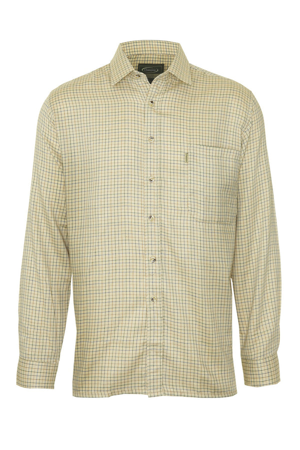 Champion Mens Cartmel Brushed Inner Check Shirt-STONE - Borderland Muff