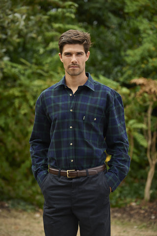Champion Mens Matlock 100% Cotton Check Shirt-GREEN - Borderland Muff