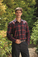 Champion Mens Matlock 100% Cotton Check Shirt-RED - Borderland Muff