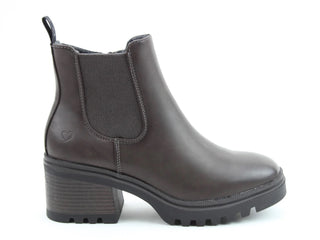 Heavenly Feet Ladies Mariele Block Heel Chelsea Boot-DARK EARTH - Borderland Muff