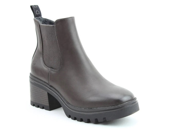 Heavenly Feet Ladies Mariele Block Heel Chelsea Boot-DARK EARTH - Borderland Muff