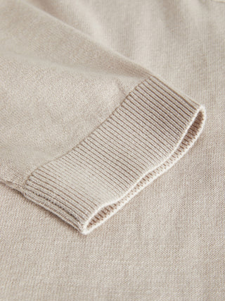 Produkt Mens Dawson Long Sleeve Regular Fit Cotton Knitted Polo-MOONBEAM - Borderland Muff