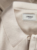 Produkt Mens Dawson Long Sleeve Regular Fit Cotton Knitted Polo-MOONBEAM - Borderland Muff