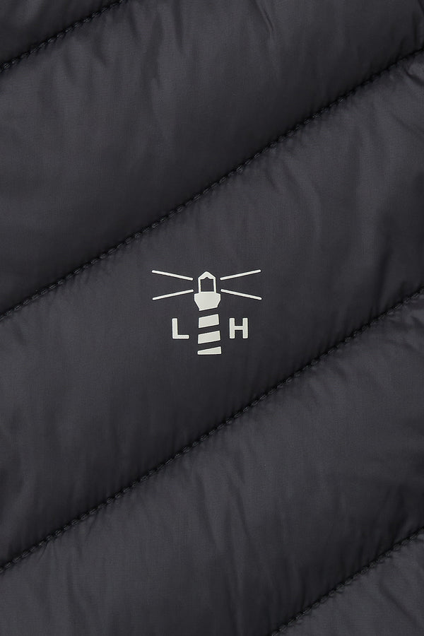 Lighthouse Ladies Water Repellent Insulated Hooded Laurel Mid Length Coat-BLACK - Borderland Muff