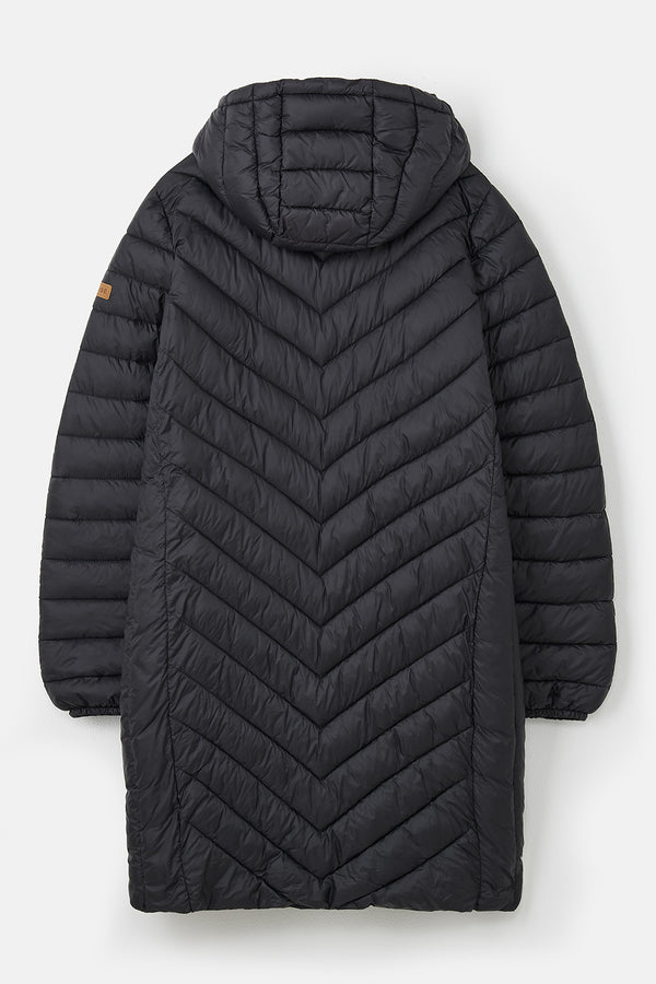 Lighthouse Ladies Water Repellent Insulated Hooded Laurel Mid Length Coat-BLACK - Borderland Muff