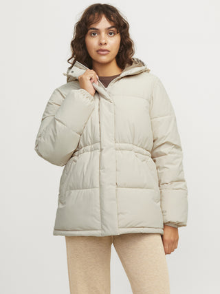 JJXX Ladies World Hooded Puffer Jacket-MOONBEAM - Borderland Muff