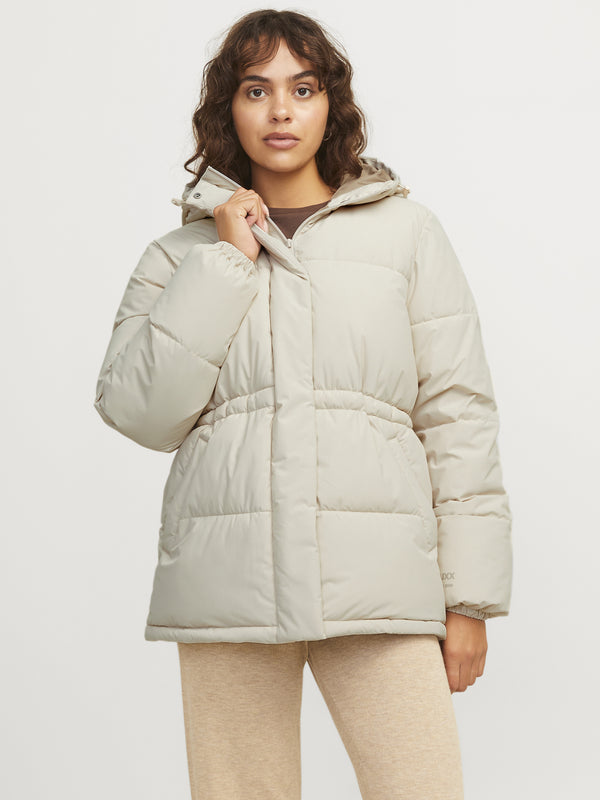 JJXX Ladies World Hooded Puffer Jacket-MOONBEAM - Borderland Muff
