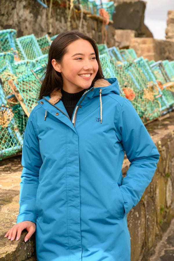 Lighthouse Ladies Waterproof Breathable Windproof Scarlett Mid-hip Coat-TEAL - Borderland Muff