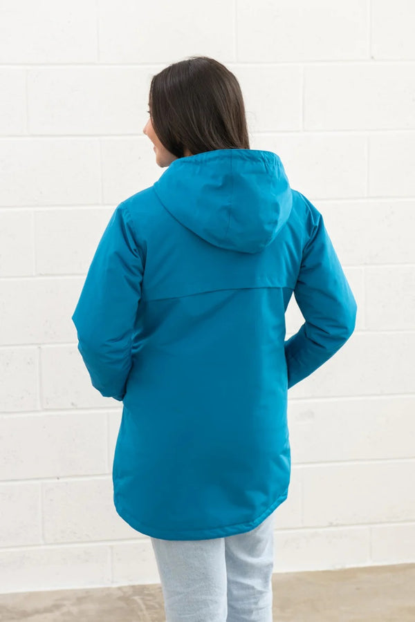 Lighthouse Ladies Waterproof Breathable Windproof Scarlett Mid-hip Coat-TEAL - Borderland Muff
