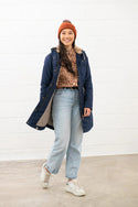 Lighthouse Ladies Waterproof Windproof Breathable Isobel 3/4 Length Coat-NAVY - Borderland Muff