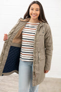 Lighthouse Ladies Waterproof Windproof Breathable Isobel 3/4 Length Coat-MOCHA - Borderland Muff