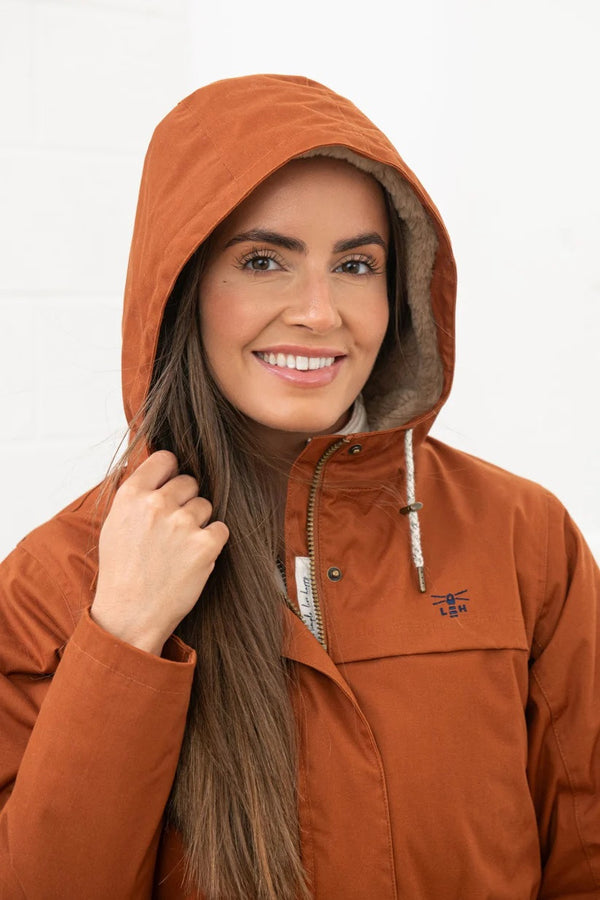 Lighthouse Ladies Waterproof Windproof Breathable Isobel 3/4 Length Coat-RUSTIC BROWN - Borderland Muff