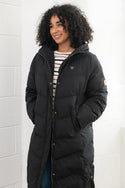 Lighthouse Ladies Relaxed Fit Long Water Repellent Savannah Padded Coat-BLACK - Borderland Muff