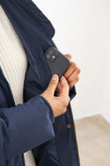 Lighthouse Ladies Relaxed Fit Long Water Repellent Savannah Padded Coat-NAVY - Borderland Muff