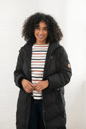 Lighthouse Ladies Relaxed Fit Long Water Repellent Savannah Padded Coat-BLACK - Borderland Muff