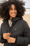 Lighthouse Ladies Relaxed Fit Long Water Repellent Savannah Padded Coat-BLACK - Borderland Muff