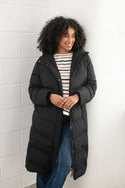 Lighthouse Ladies Relaxed Fit Long Water Repellent Savannah Padded Coat-BLACK - Borderland Muff