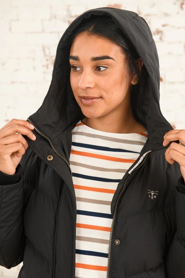 Lighthouse Ladies Relaxed Fit Long Water Repellent Savannah Padded Coat-BLACK - Borderland Muff