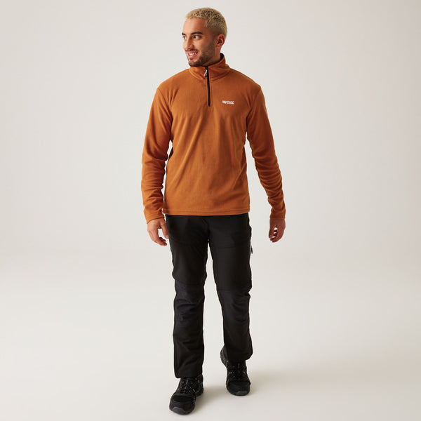 Regatta Mens Thompson Lightweight Half Zip Fleece-BURNT - Borderland Muff