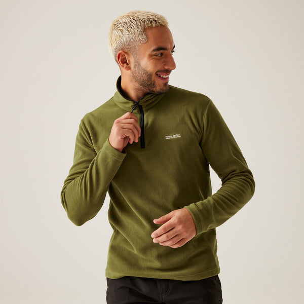 Regatta Mens Thompson Lightweight Half Zip Fleece-GREEN - Borderland Muff