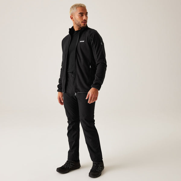 Regatta Mens Hadfield Full Zip Fleece-BLACK - Borderland Muff
