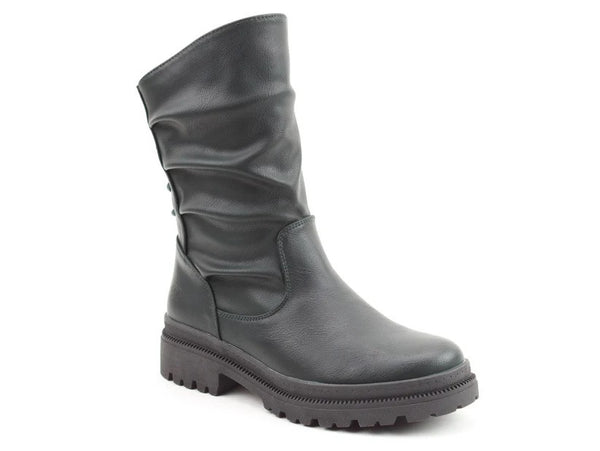 Heavenly Feet Ladies Low Calf/Tall Ankle Vegan Friendly Gretel Boot-OCEAN DEEP - Borderland Muff