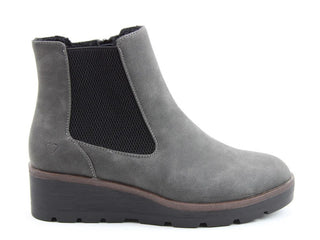 Heavenly Feet Ladies Vegan Friendly Low Wedge Ottavia Ankle Boot-GREY - Borderland Muff