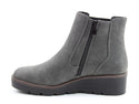 Heavenly Feet Ladies Vegan Friendly Low Wedge Ottavia Ankle Boot-GREY - Borderland Muff