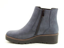 Heavenly Feet Ladies Vegan Friendly Low Wedge Ottavia Ankle Boot-NAVY - Borderland Muff