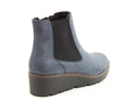 Heavenly Feet Ladies Vegan Friendly Low Wedge Ottavia Ankle Boot-NAVY - Borderland Muff