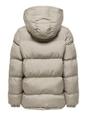 JDY Ladies Esta Mid Length Padded Hooded Jacket-CROCKERY - Borderland Muff