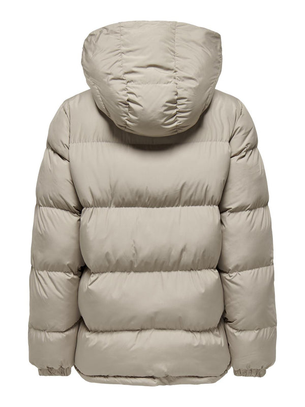 JDY Ladies Esta Mid Length Padded Hooded Jacket-CROCKERY - Borderland Muff